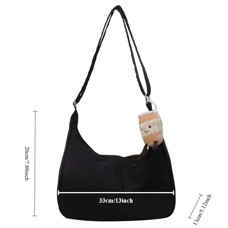 sac à bandoulière hobo de style japonais pour femme, grande capacité, style ins, broderie polyvalente, initié, étanche, commpiedmont