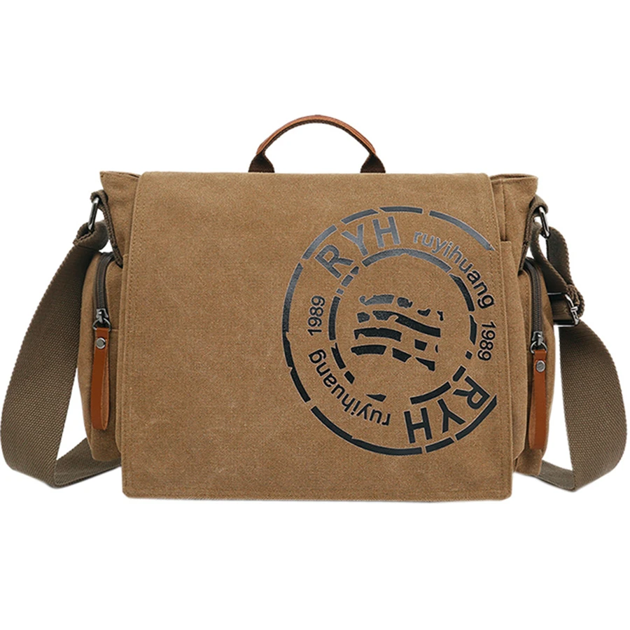 porte documents de grande capacité pour hommes, sacs de voyage en toile imprimés, sacs à bandoulière de week end, sacoches multifonctions à rabat