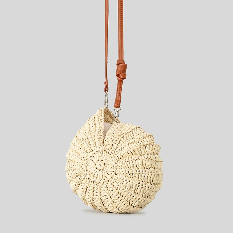 Sac à bandoulière en tricot au Crochet, sac à bandoulière tissé à la main avec chaîne de perles pour femmes, sac à main Compact élégant et délicat