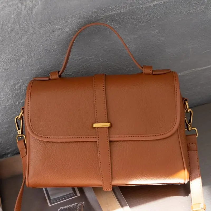 sac fourre tout en cuir de vache naturel pour femme, sac à main rétro pour femme, cartables de loisirs tout match, sac à bandoulière lancé, importé, nouveau