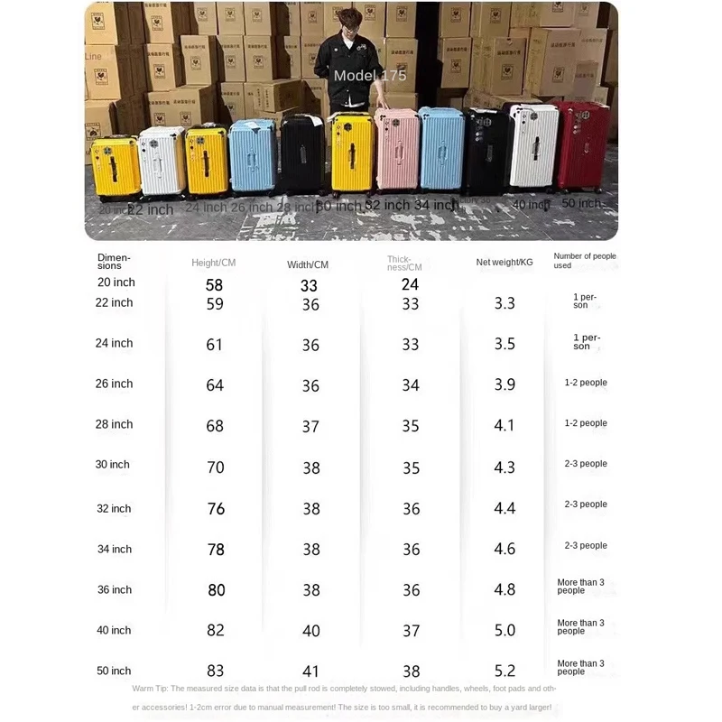 valise grande taille 20/28/36/50 pouces, bagages de grande capacité avec cinq roues abs + pc, valises d'embarquement, valise de voyage à fermeture éclair