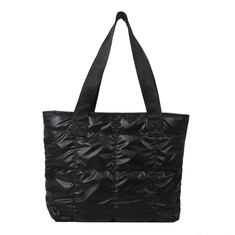 sac à main en coton rembourré de grande capacité pour femme, fourre tout, shopping, portable, matelassé, solide, voyage, loisirs, mode