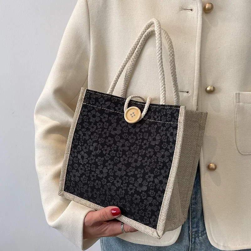 sac à main en chanvre de luxe pour femmes, fourre tout tendance de style bento, sac à main esthétique pour le travail et les événements serrés