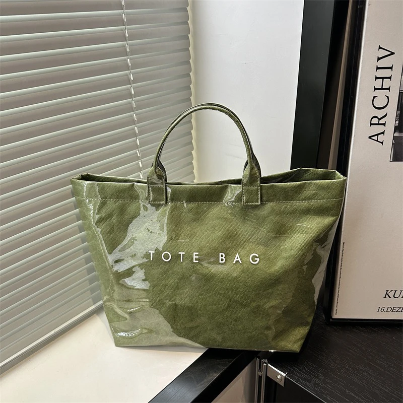 sac fourre tout, lettre rétro, sac à main polyvalent décontracté, minimaliste transparent, simple, banlieue, sac de grande capacité pour femmes