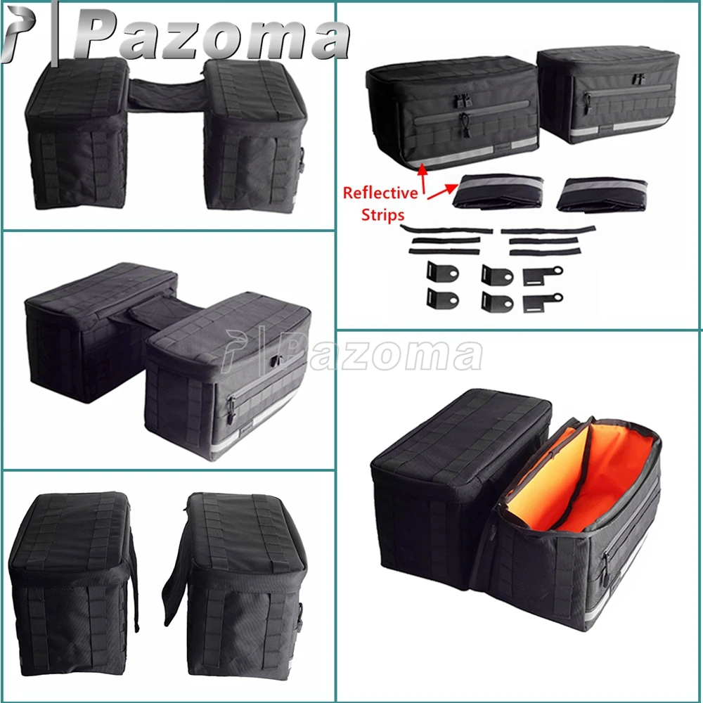 sacoche de style club pour harley sportster dyna softail café racer moto sac de rangement de bagages latéral arrière paquet d'outils de selle de moto