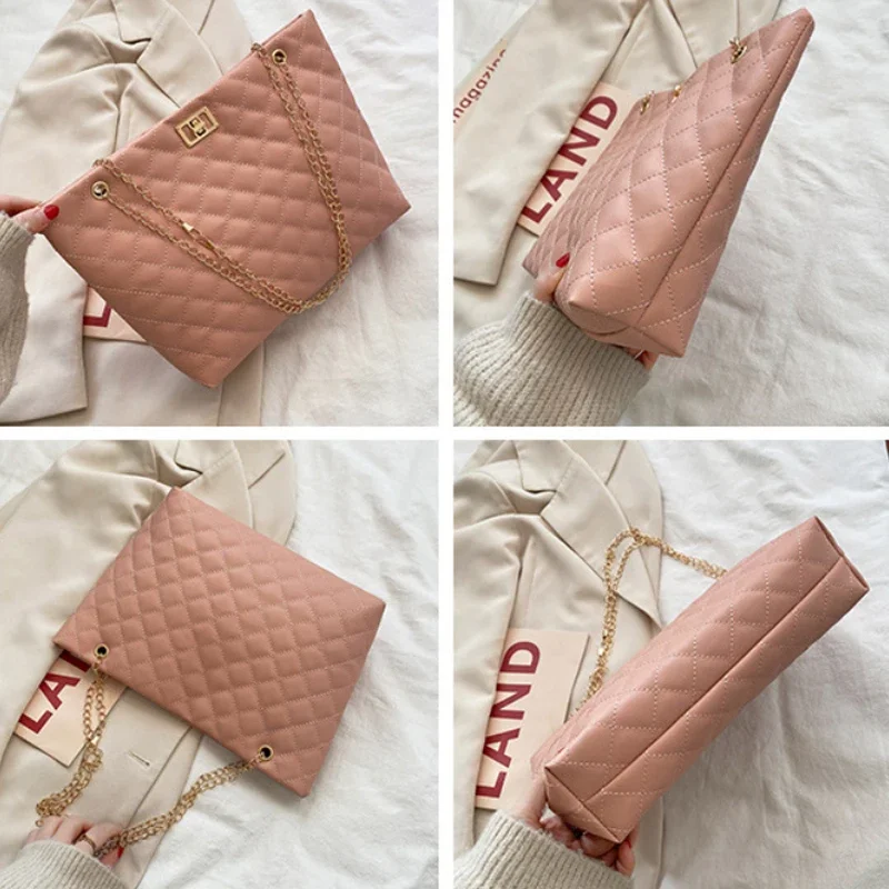 sacs fourre tout pour femmes en cuir pu diamant treillis sac à main personnalité grande capacité sous les bras sac à bandoulière sac de créateur