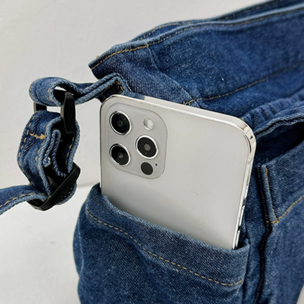 sac messager vintage en denim de grande capacité pour femme, sacoche décontractée, sangle réglable, fourre tout multifonction, sac hobo chic, 03