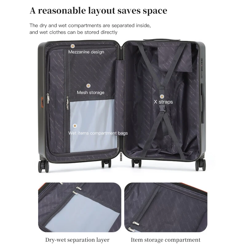 bagage à main de 20 po – valise à roulettes ultralégère pour pc, résistante aux chocs et adaptée aux voyages