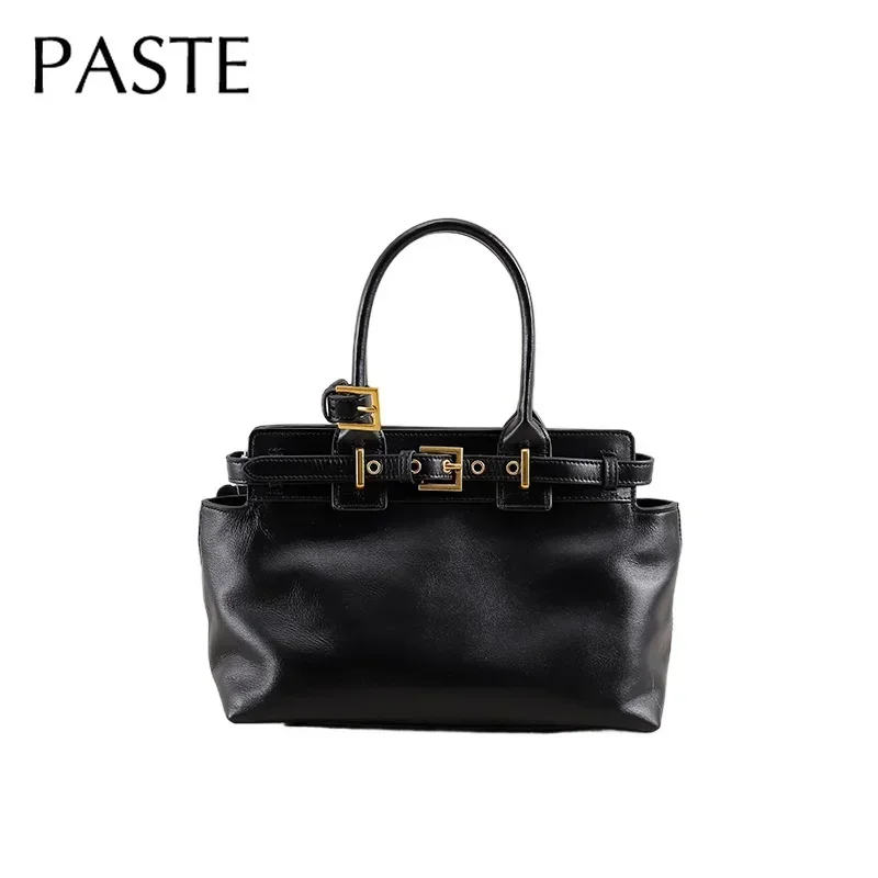 sac à main en cuir de vachette brillant haut de gamme pour femme, sac à main de loisirs, sac initié en peau de vachette commpiedmont, fourre-tout kakhi office ladies, avertir l'huile, nouveau, 2025