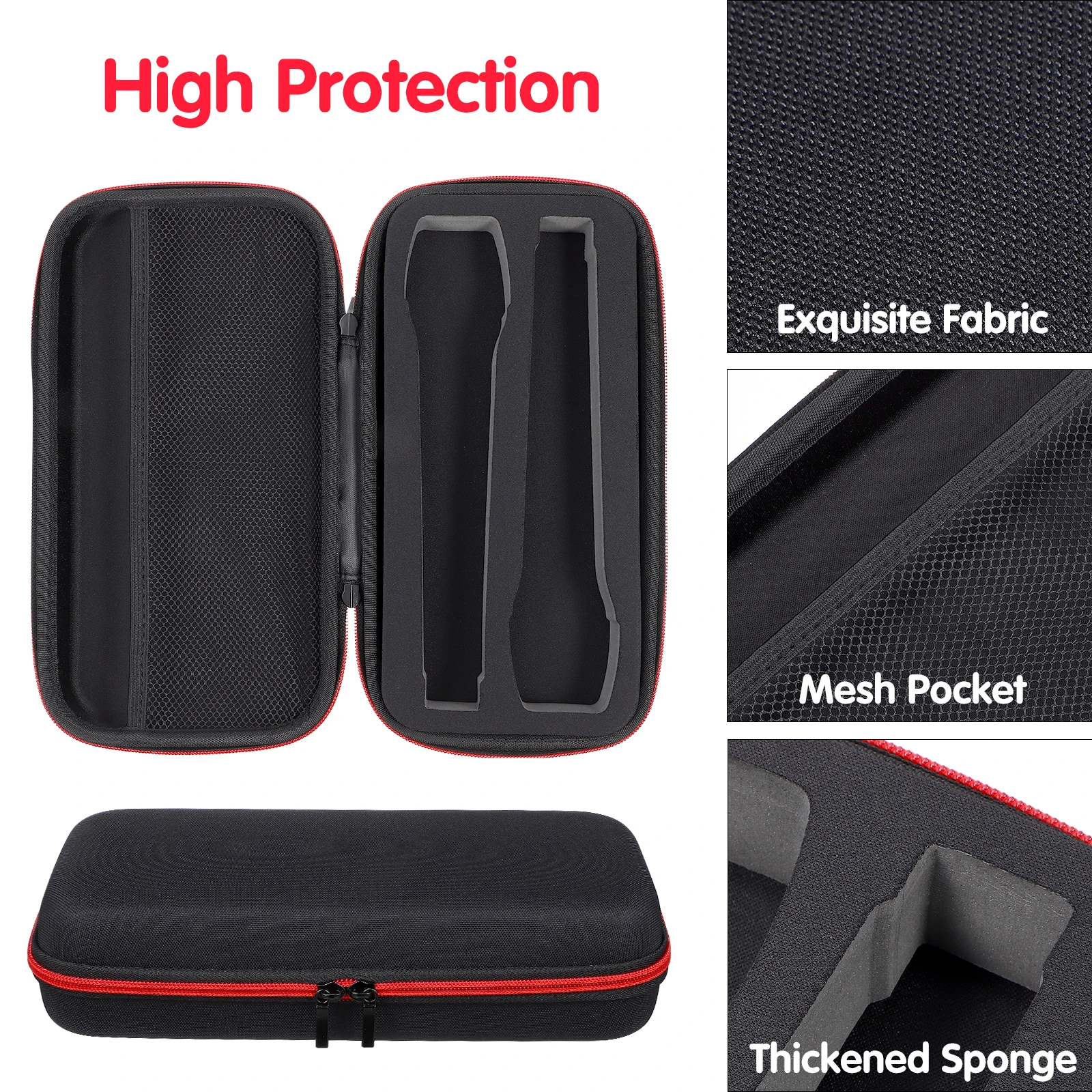 sac pour microphone sans fil de grande capacité, étui pour micro avec éponge, sac de rangement à main, valise de voyage, accessoires pour microphone portables