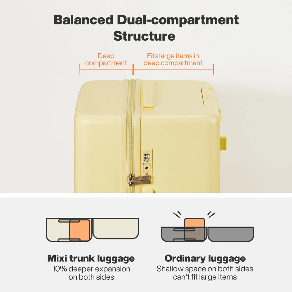 mixi valise grande capacité 24 26 pouces vérifié dans les roues roulantes pc bagages tsa serrure boîtier de chariot valises de voyage coffre m9301