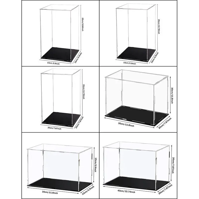 vitrine en acrylique de taille 222 pour objets de collection, assemblage de boîte en acrylique transparent, vitrine de protection pour figurines d'action, jouets d'organisation