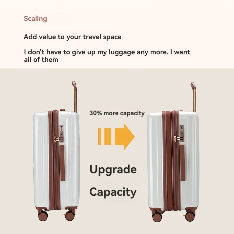 1 piece set 20/ 24inch boarding large capacity expandable suitcase anti scratch surface customs lock shock absorbing brake silent universal wheel two dry and wet separation trolley case suitable for business vacation seaside travel school use
