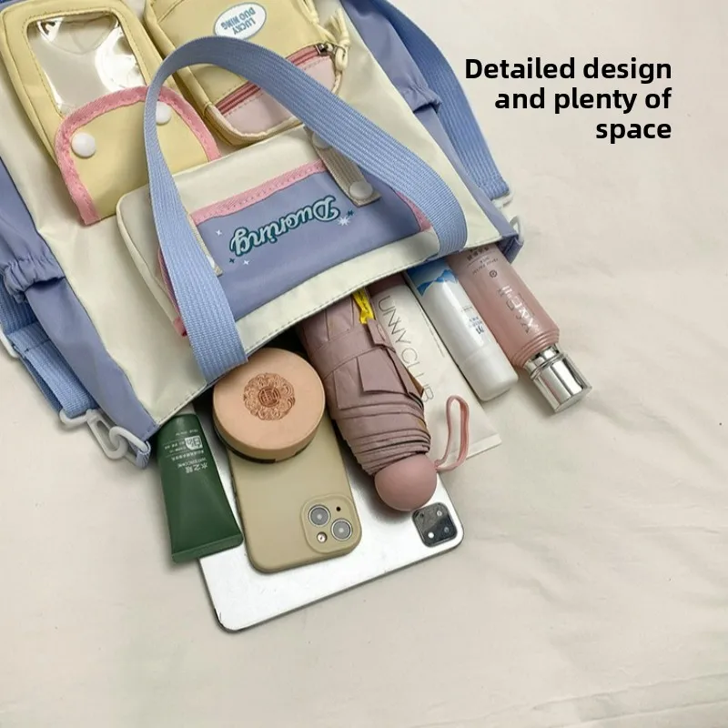 sac à bandoulière élégant pour filles, sac à poignée de transport de grande capacité pour écoliers, texture sacs simples pour voyage