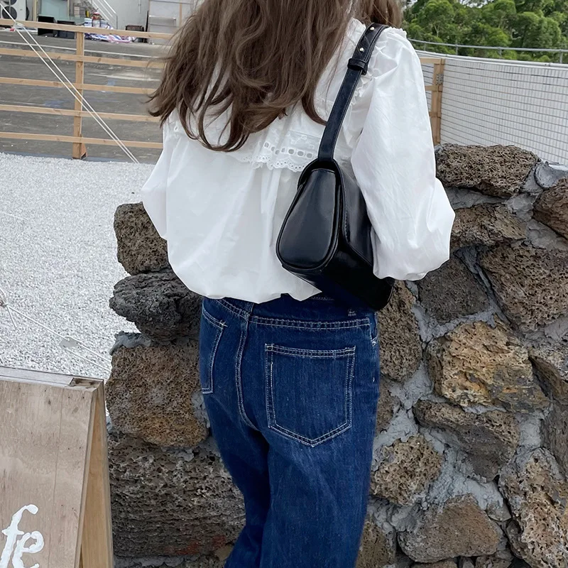 sac à main carré en cuir pu pour femme, simple, solide, doux, rétro, mode, sous les bras, décontracté