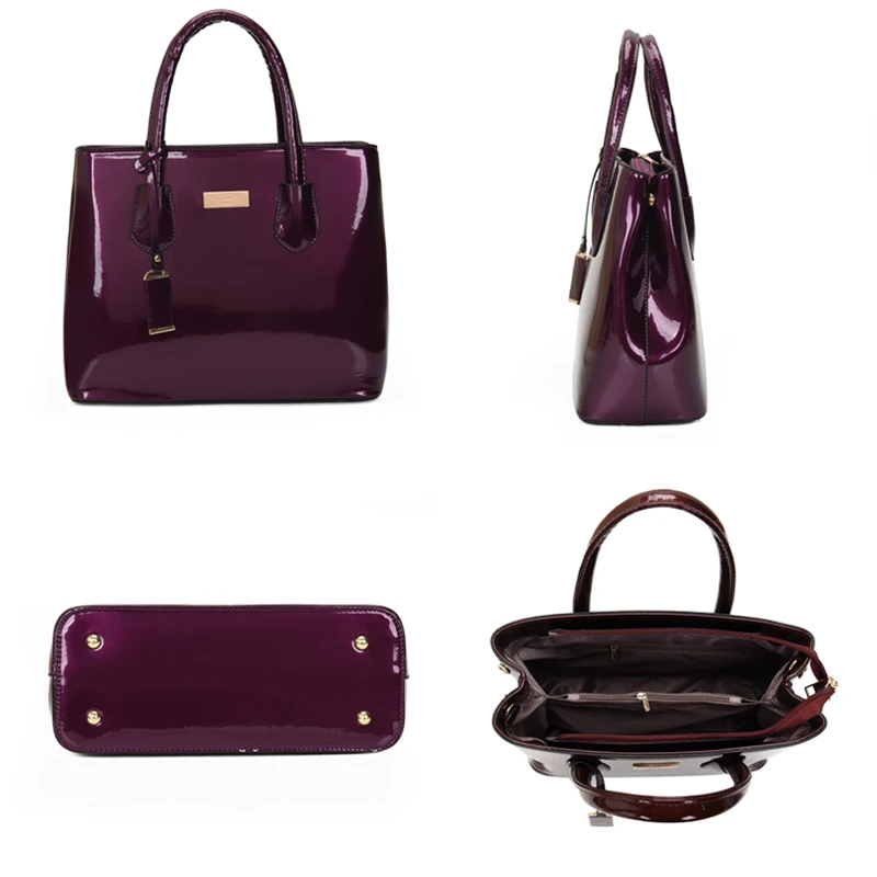 sac à main en cuir verni de haute qualité pour femme, fourre tout de luxe, paquet de cartes, sacoche de styliste
