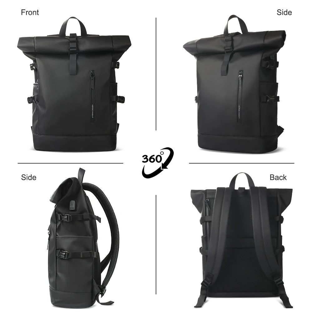 hk sac à dos de voyage extensible hommes grande capacité étanche 15.6 "sac pour ordinateur portable sac à dos de randonnée sac à dos de cyclisme avec port usb