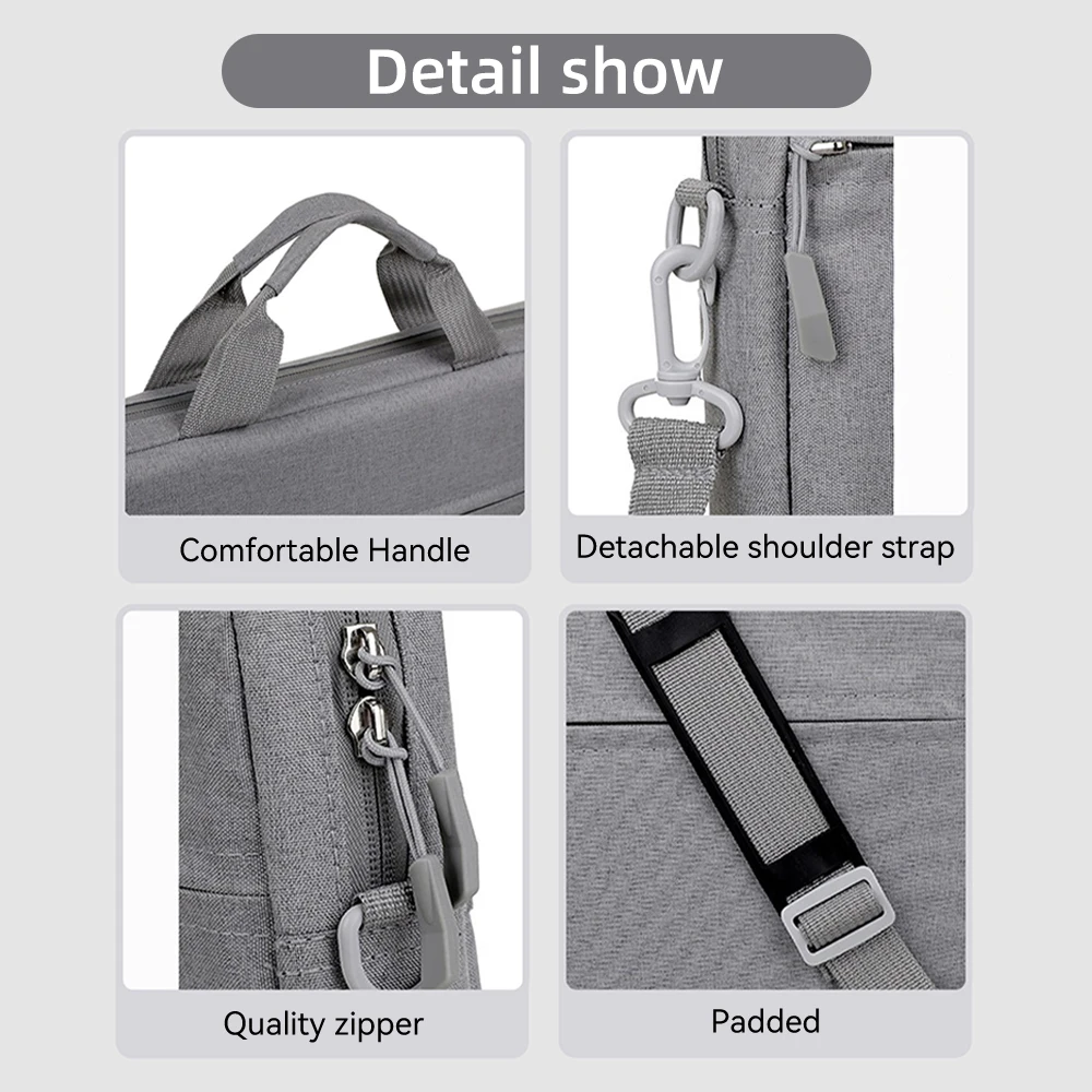 sac à manches pour ordinateur portable 14 15.6 pouces, étui pour macbook air pro tablette, sac de transport de voyage portable étanche, sac à main pour ordinateur