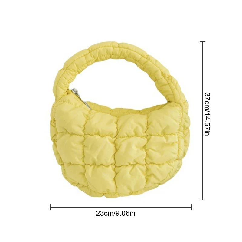 sac à bonbons mode mini sac fourre tout bouffant matelassé cercle téléphone sac à main élégant en nylon souple rembourré clé pochette simple tendance sac à main