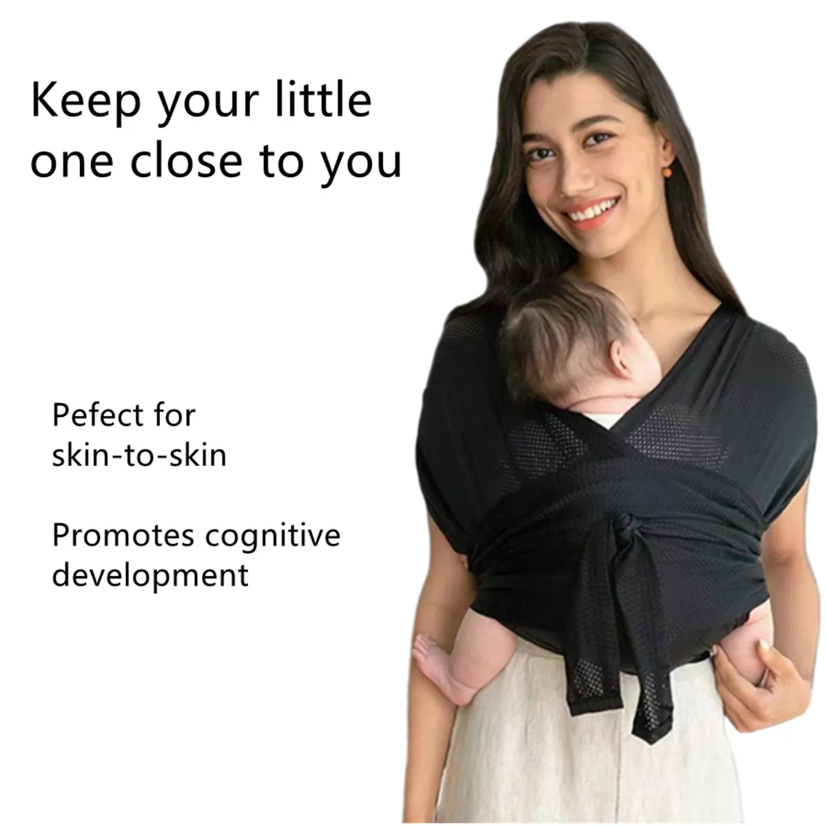 Le sac à dos pour bébé conforme à la ergonomie, adapté aux parents en plein air avec des sangles de sac à dos, un sac pour nouveau-né, une écharpe pour bébé en forme de X