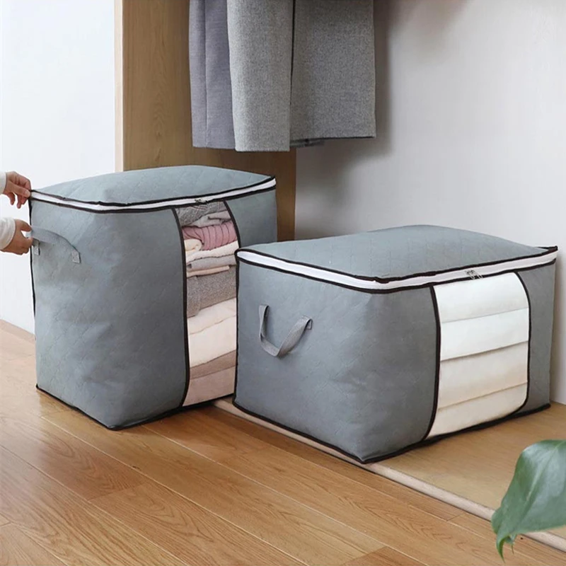 sac de rangement pour couverture et couette, sac à poussière, vêtements et articles divers, sac à fermeture éclair avec poignée, 1 pièce