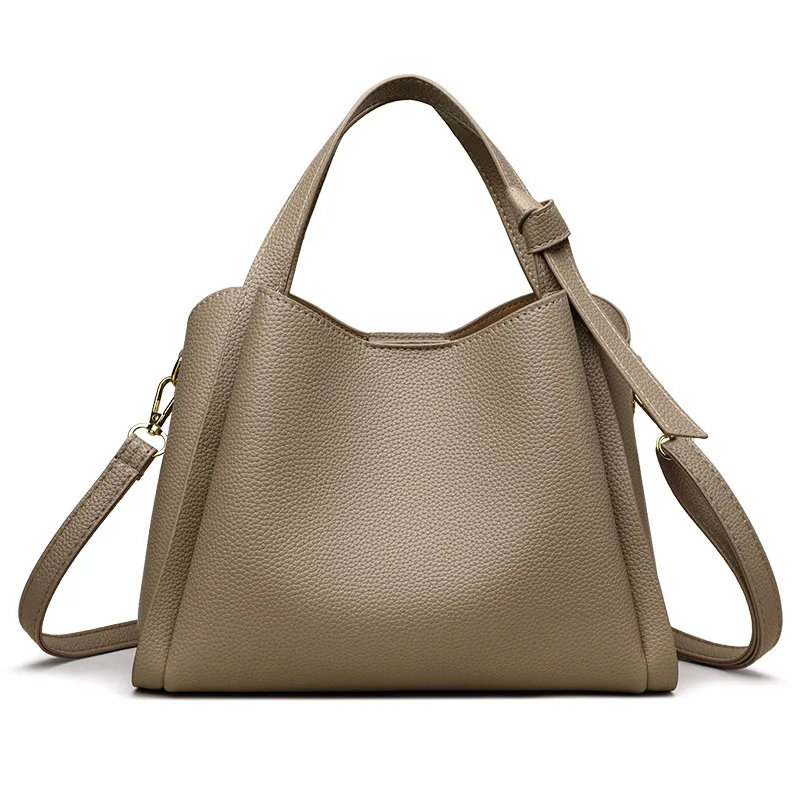 sac à main pour femme en cuir souple 2025, sac à bandoulière élégant et polyvalent de style panier avec option bandoulière, fourre tout seau élégant.