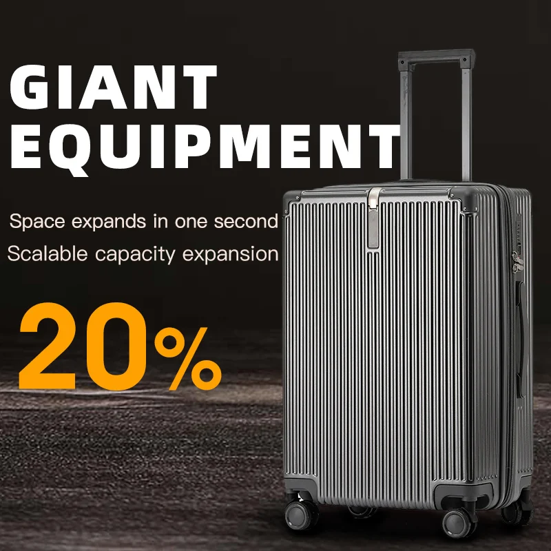 imu valise de voyage à poignée large pour hommes et femmes, bagage à main, chariot pc, capacité étendue, 20, 24, 26