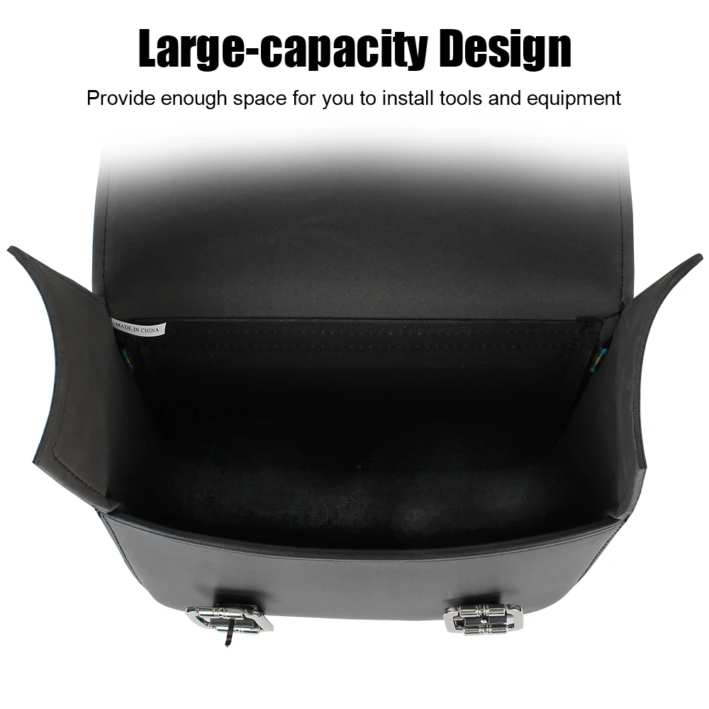 grande capacité 2 pièce/ensemble accessoires de moto en cuir pu sacs latéraux de moto pochette de rangement d'outils sac de selle de moto