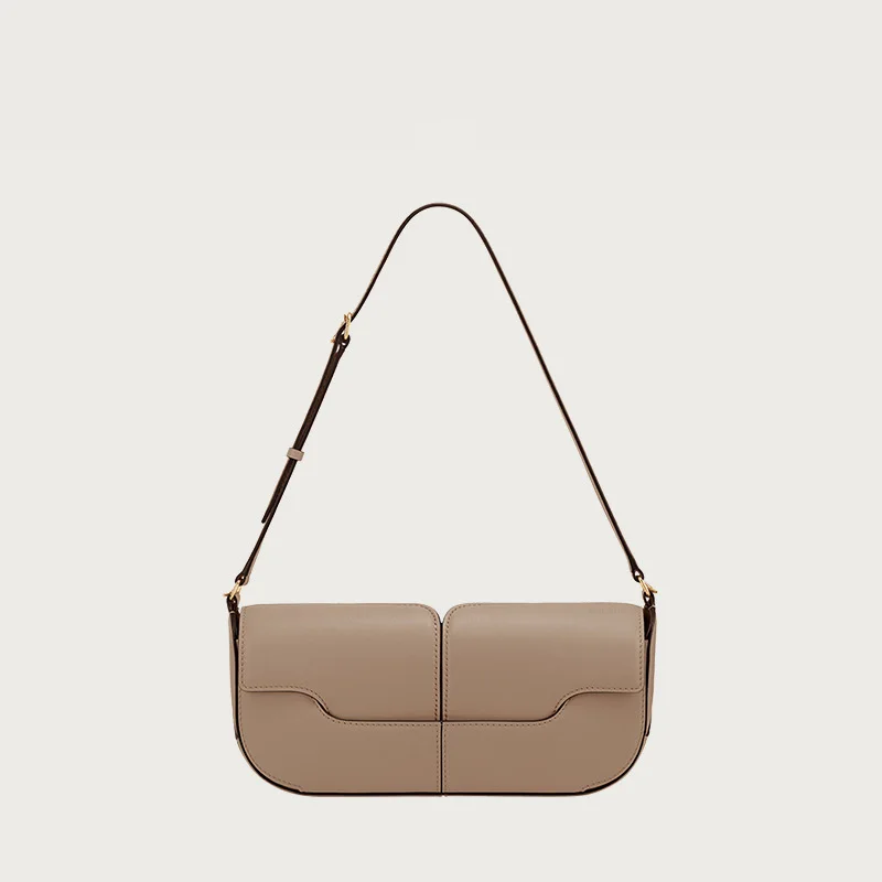 niche automne et hiver sac sous les bras à une épaule, sac à main en peau de vache, sac baguette à main décontracté et simple