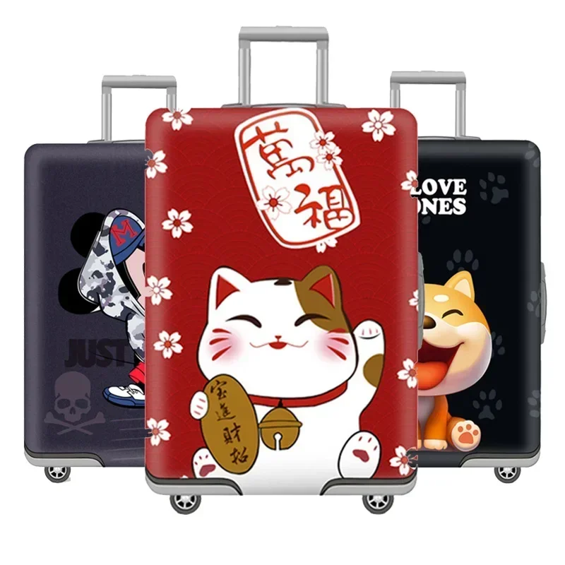 Housse de protection pour valise à roulettes, housse de protection élastique pour bagages, dessin animé 3D, 19-32 pouces, accessoires de voyage