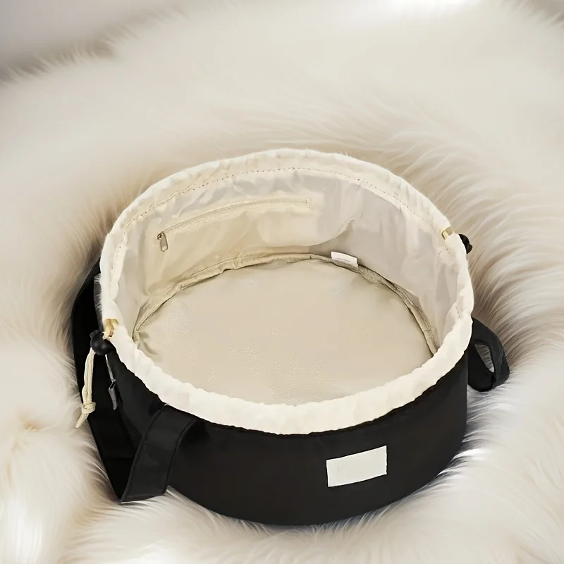 sac à cosmétiques seau de grande capacité, organisateur de voyage de maquillage à cordon avec sangle réglable, poches supérieures rabattables, cadeau