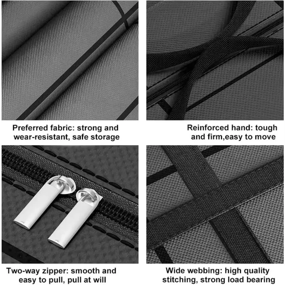 sac de rangement pour vêtements épais, sac polochon de grande capacité à double fermeture éclair, poignée renforcée, sac de rangement pour couette pliante, camping