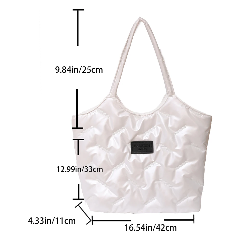 sac fourre tout matelassé pour femme, grande capacité, sacs à main rembourrés en duvet, chic, gonflé, décontracté, hiver, sac à provisions, nouveau, 2023
