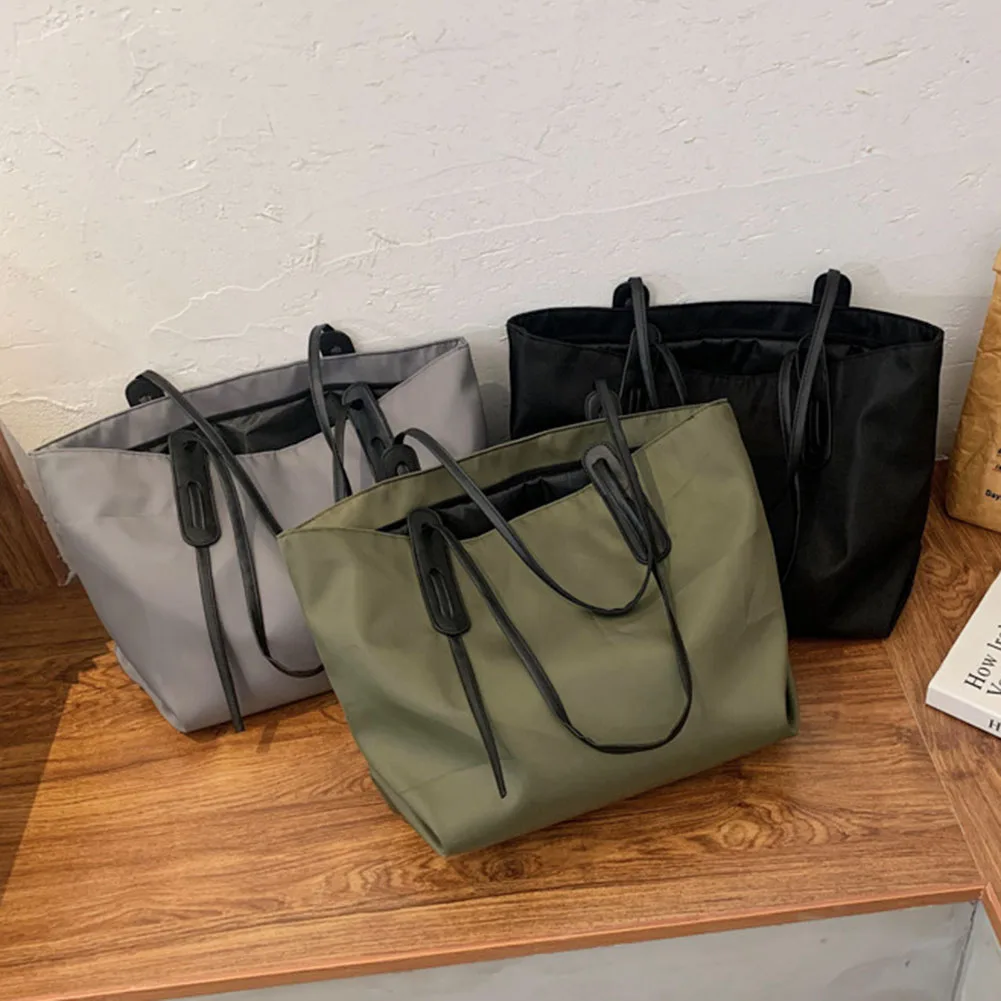 sac fourre tout en nylon pour femme, grande capacité, initié, sac à main cartable avec fermeture éclair, document solide pour le travail, le voyage, le shopping