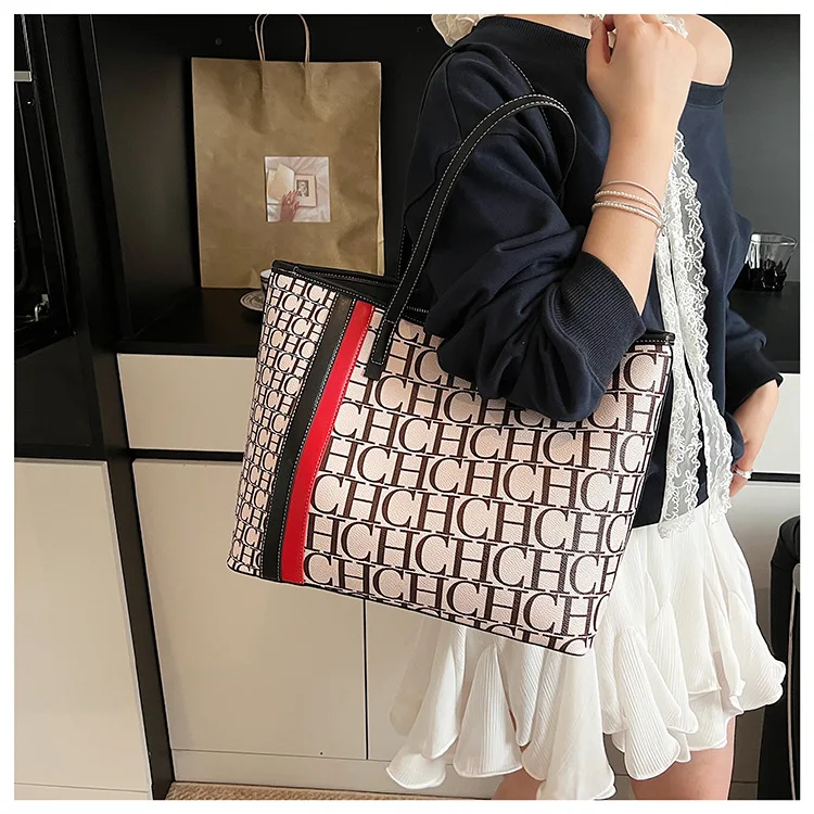 sac fourre tout classique pour femmes, sac de travail spacieux de grande capacité, tendance, look haut de gamme, sac à main à bandoulière simple pour le shopping et les voyages