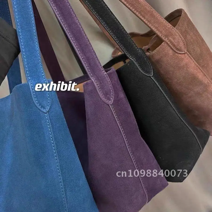 automne hiver grande capacité fourre tout sac seau décontracté couleur unie épaule n/s parc sac violet rouge marron