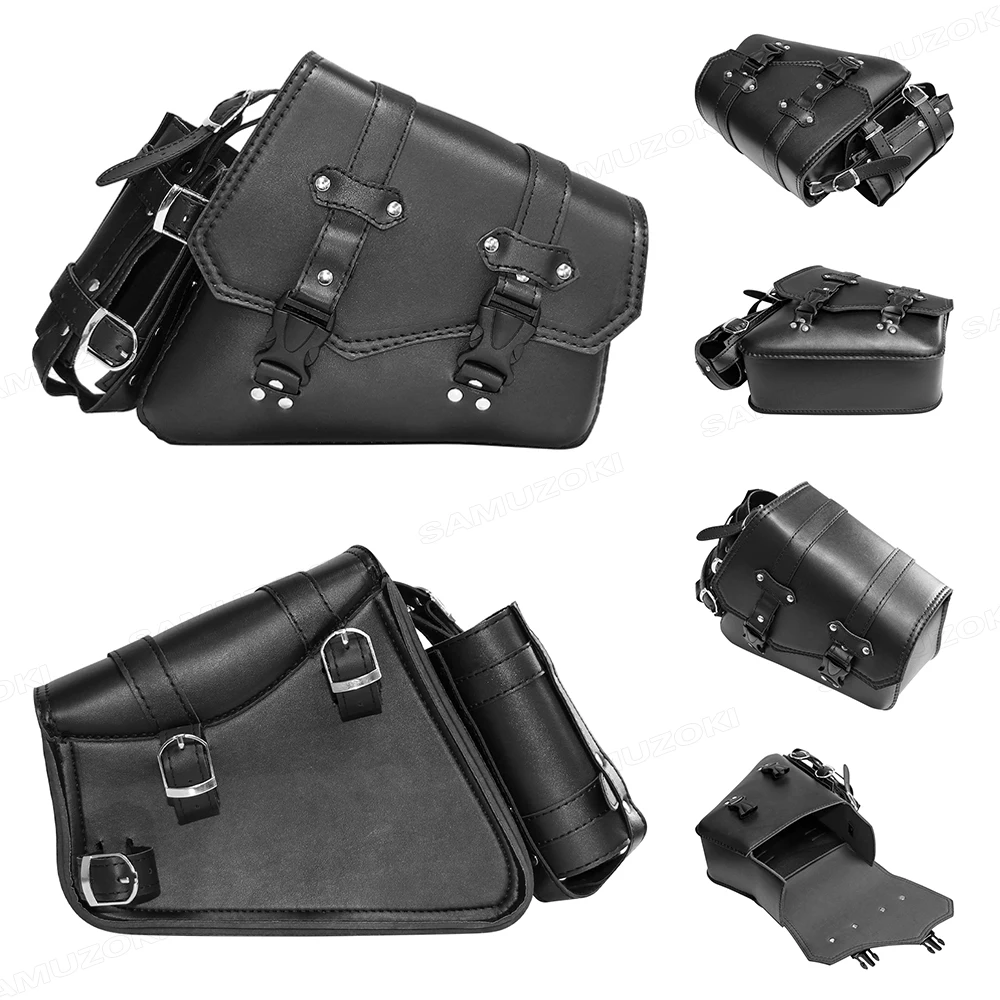 sac de bouteille d'eau à boucle de mode rétro, sac de dégager, sac de rangement, sac à outils de voyage latéral, étanche, cuir pu, moto, universel
