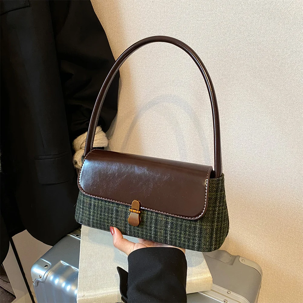 sac à main à carreaux en pu pour femme, sac à main grande capacité, fourre tout, fermeture à glissière, rabat, mode initiée, sac à main ati elles vintage