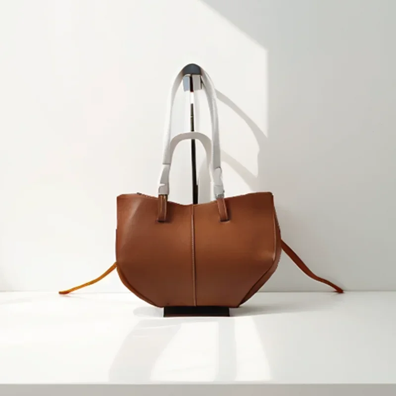 Sac à main grande capacité Style classique élégant Vintage sac à bandoulière forme seau sous accoudoirs polyvalent tendance sac