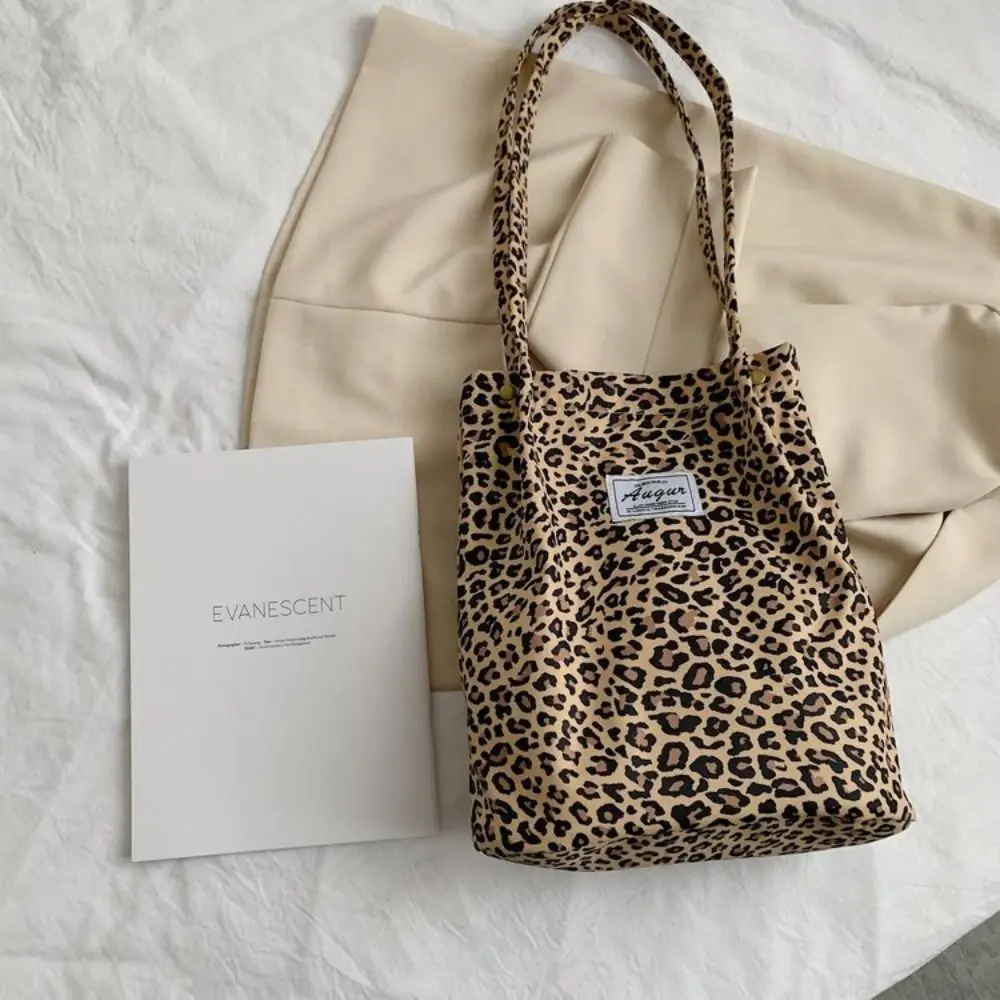 grand sac fourre tout décontracté pour femme, sac en toile léopard, sac à provisions, sac à main imprimé étudiant, chic, initié, nouveau