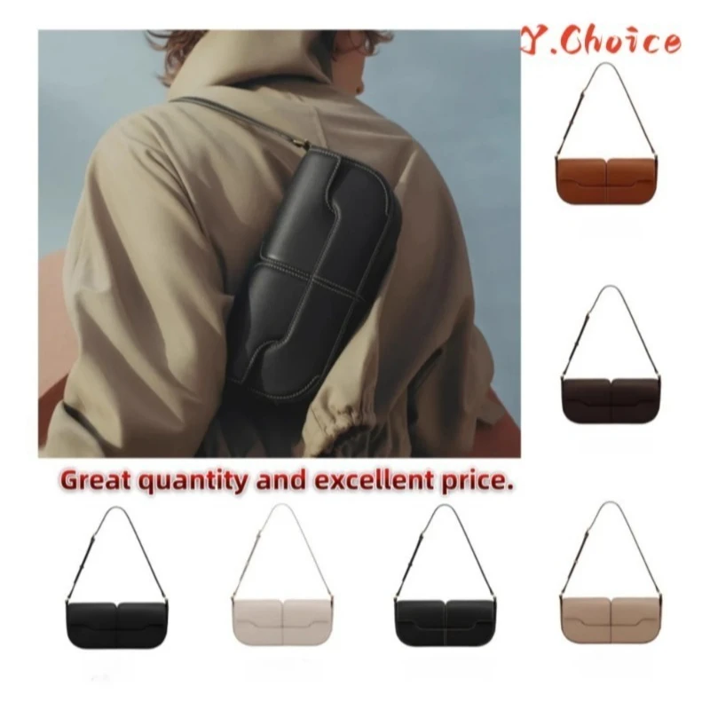 Sac à main français de luxe et à la mode, asymétrique épaule dénudée, sac à main de transport en peau de vache, sac de bâton français décontracté et Simple