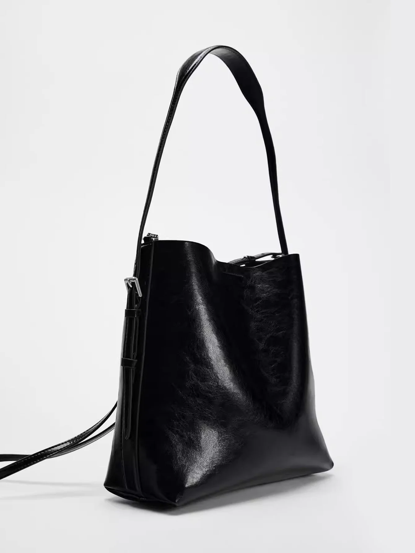 sac à bandoulière à double sangle pour femme, simple et à la mode, nouveau sac à bandoulière noir atmospheric determiner, e27, 2025