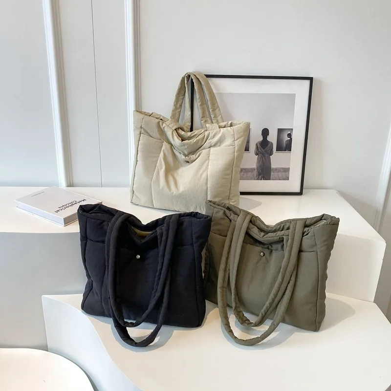 sac fourre tout matelassé en diamant – nouveau sac à bandoulière haut de gamme de grande capacité automne/hiver pour femmes, sac pour ordinateur portable pour classe