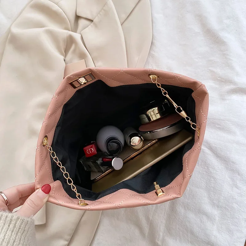 sacs fourre tout pour femmes en cuir pu diamant treillis sac à main personnalité grande capacité sous les bras sac à bandoulière sac de créateur