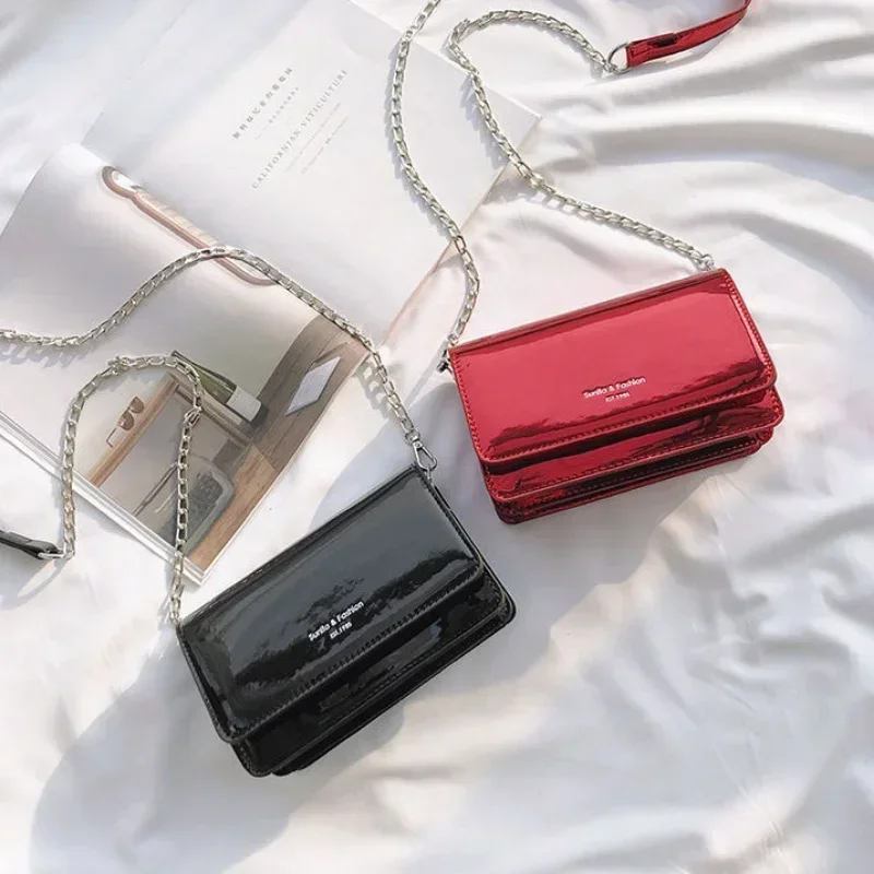 sac à bandoulière carré pour femmes, nouvelle mode argent, sac à bandoulière avec chaîne, y2k, shopping quotidien, 2024