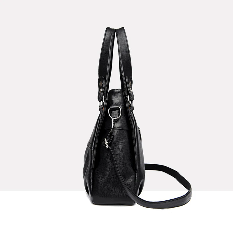 sac en cuir souple, un sac à main tendance et polyvalent de style européen et américain, sac à bandoulière de grande capacité, sac pour mère