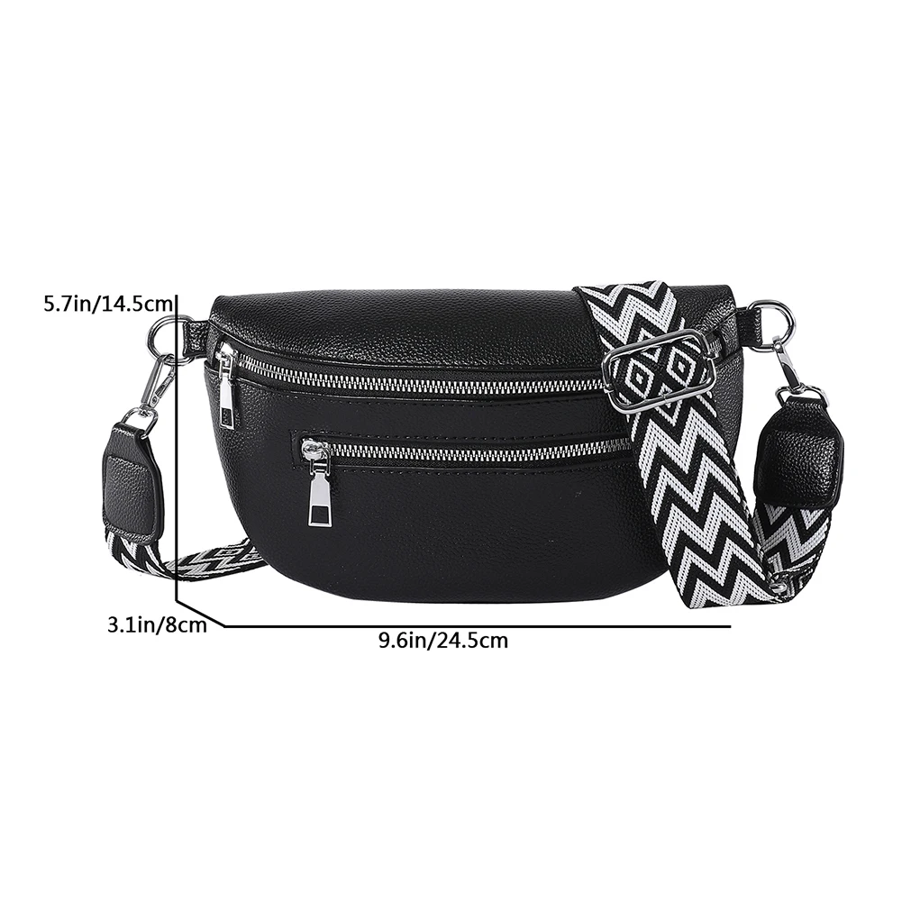 sac à bandoulière élégant pour femmes, avec large sangle, sac à bandoulière simple, multi poches, sac de ceinture rétro, sac de voyage en plein air