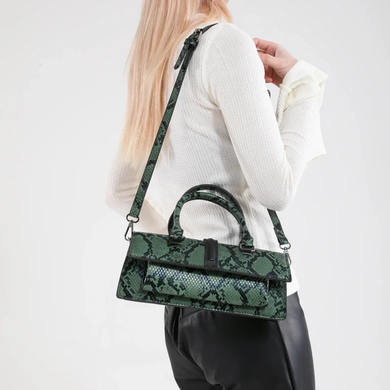 2025 mode nouvelle offre spéciale motif serpent pu baguette sacs à main popularité personnalité polyvalent femmes sacs à bandoulière et à bandoulière
