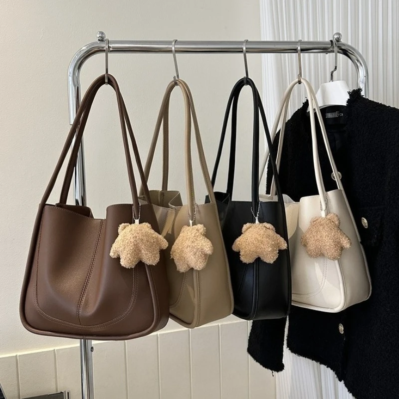 grande capacité buet sac femme rétro polyvalent unique épaule sac fourre tout sac de banlieue en cuir souple fermeture magnétique sac à main sac à main