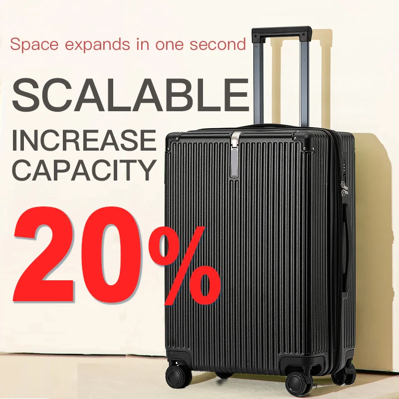 imu valise de voyage à poignée large pour hommes et femmes, bagage à main, chariot pc, capacité étendue, 20, 24, 26